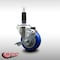 Service Caster 3.5'' SS Blue Poly Swivel 1'' Expanding Stem Caster with Brake SCC-SSEX20S3514-PPUB-BLUE-TLB-1 - alternate 3